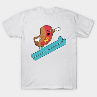 Hotdog as Ski jumper with Ski T-Shirt